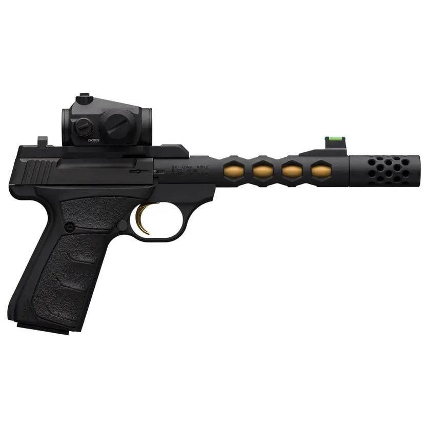 Browning Buck Mark Vision BLK/GLD Suppressor Ready 22LR 10rd Mag