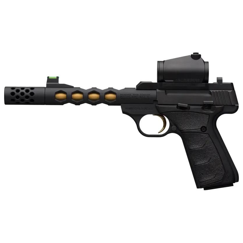 Browning Buck Mark Vision BLK/GLD Suppressor Ready 22LR 10rd Mag