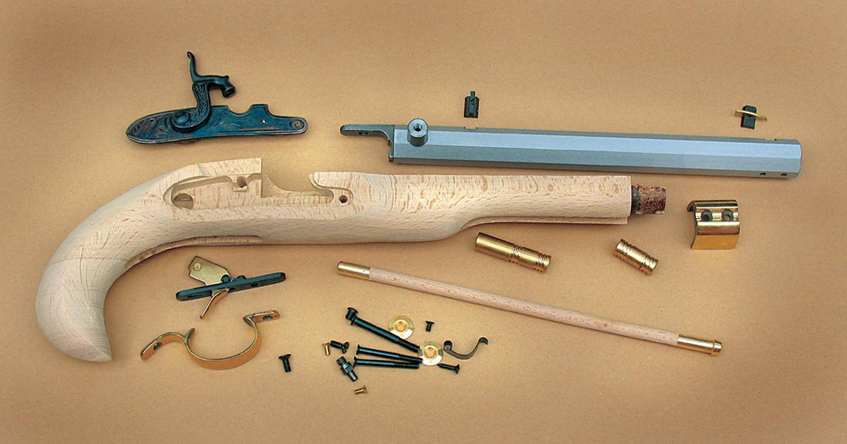 Traditions Kentucky Pistol Kit Raw Hardwood .50Cal 10In White Barrel