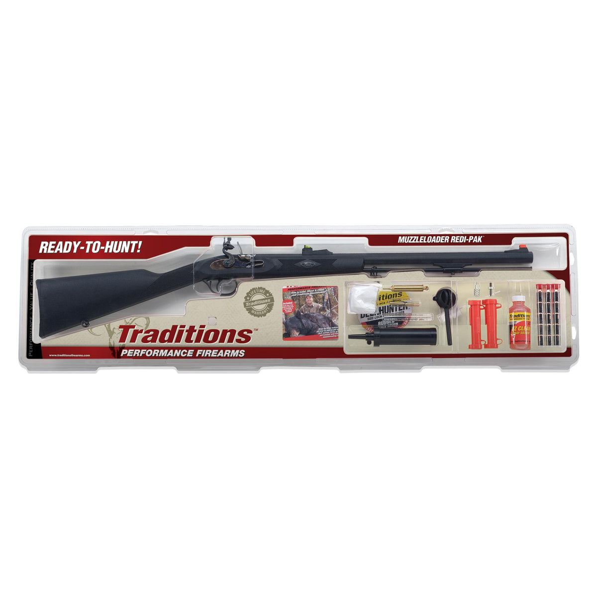 Traditions Deerhunter Redi-Pak Syn. Black / Flint/.50 / 24 Blued/40/3