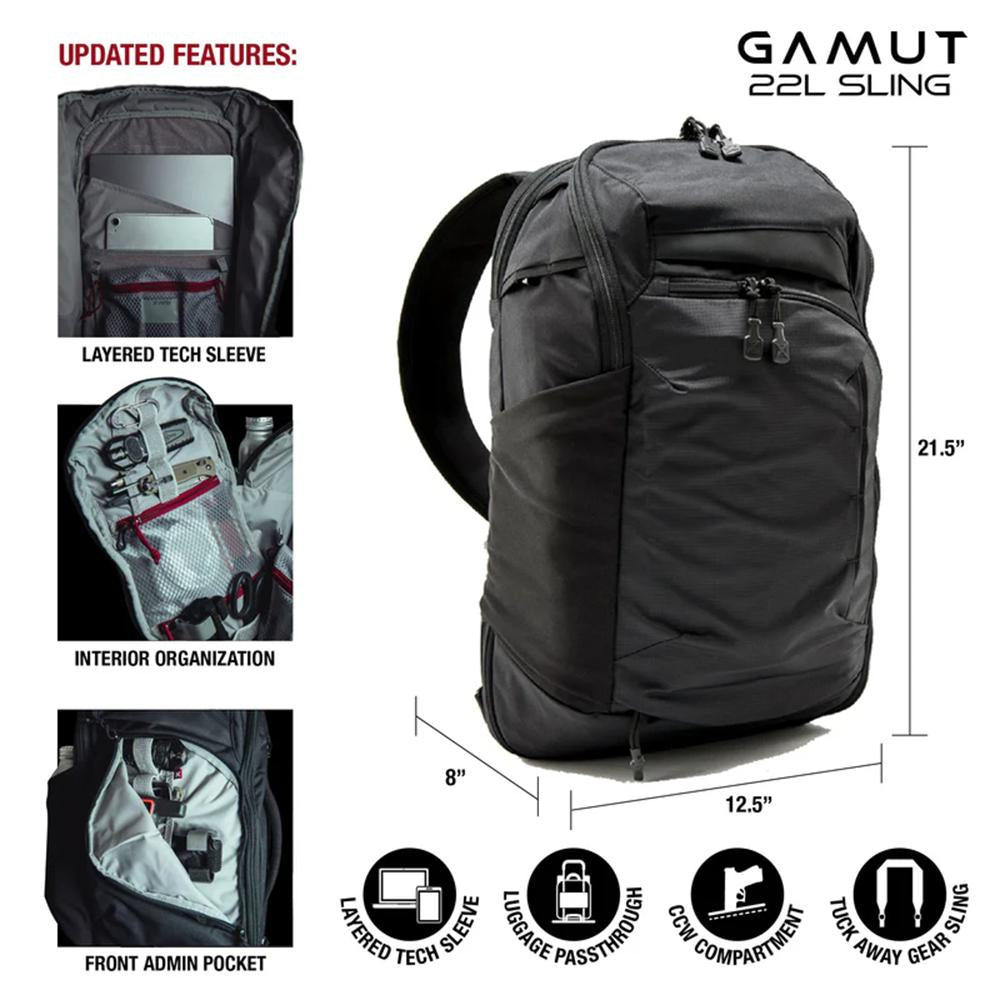 VERTX GAMUT 22L SLING BAG BLK