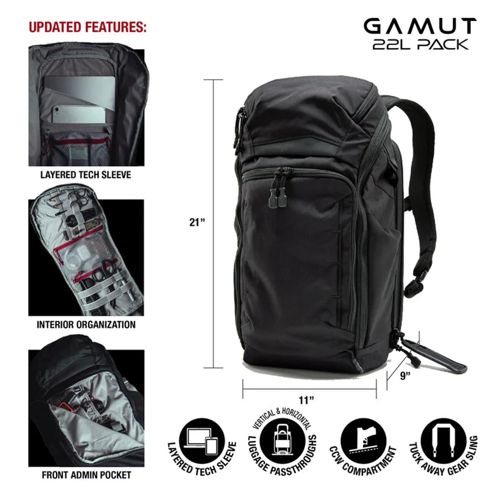 VERTX GAMUT 22L PACK BLK