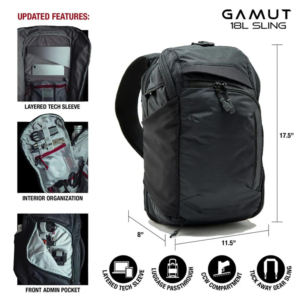 VERTX GAMUT 18L SLING BAG BLK