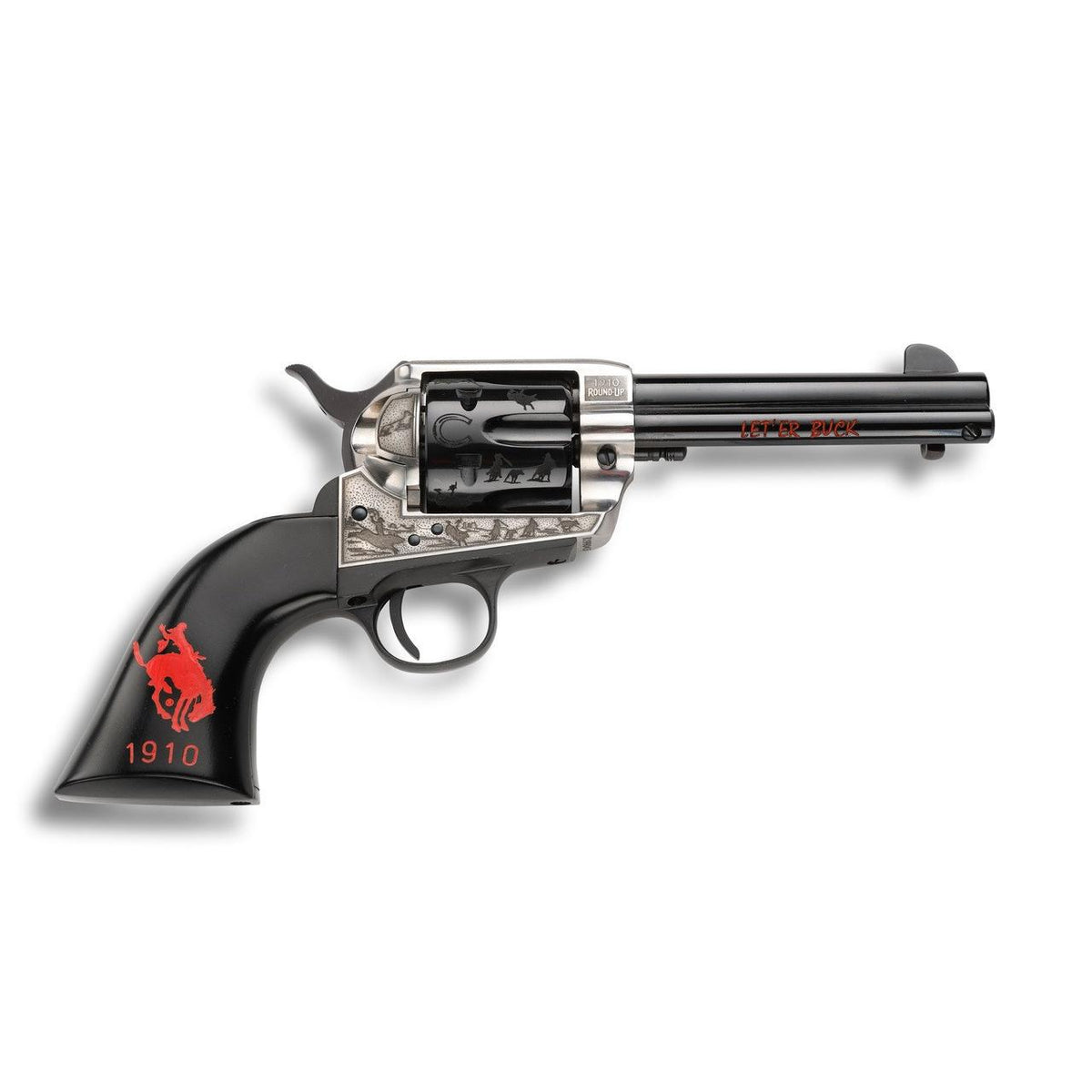 PENDLETON 357MAG 4.75in ENGRVD FRAME/BBL/CYL ULTRA BLK ENGRVD COLORED GRIP
