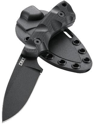 CRKT Siwi Drop Point Fixed Blade Knife Black G-10 (3.34 Black)