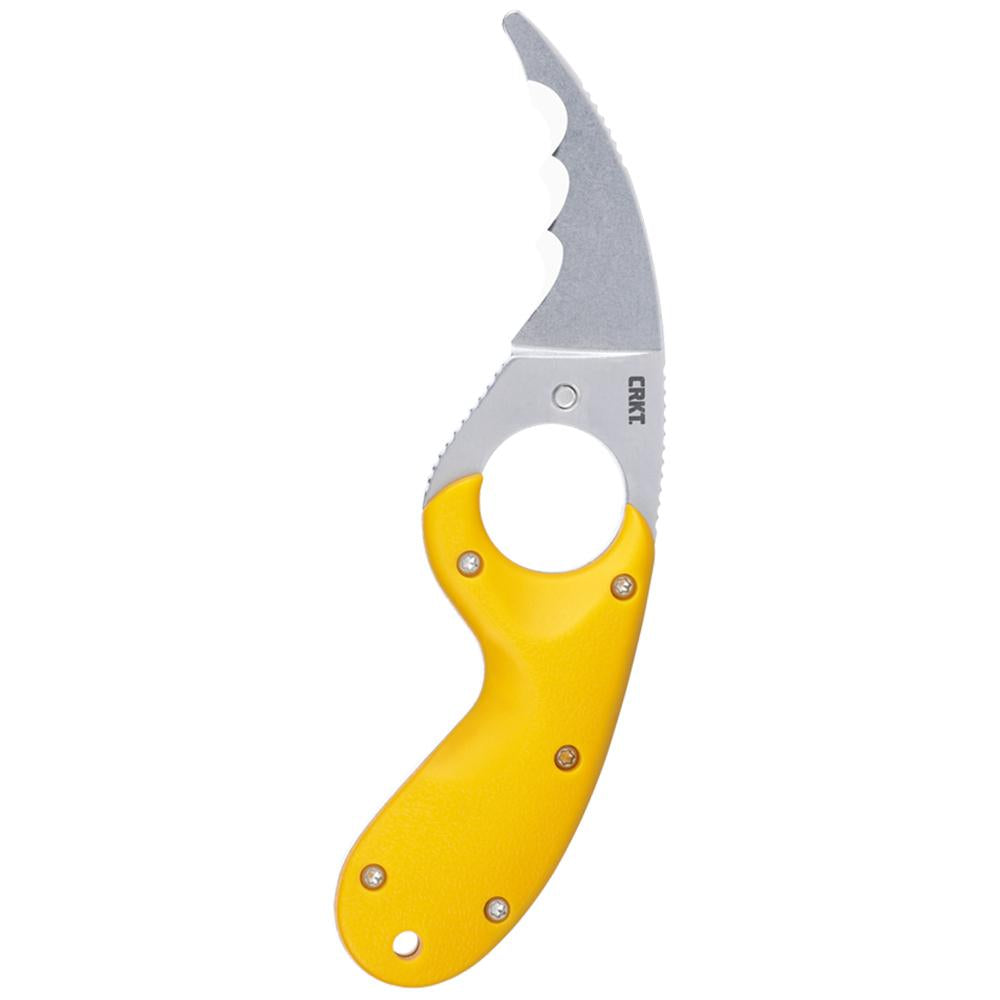 CRKT Bear Claw Yellow w/Veff Serrations  2.39in Fixed