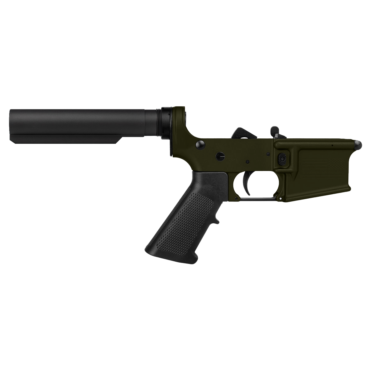 AR-15 Completed Lower Receiver with 6 Position Buffer Tube Assembly & Lower Parts Installed - Magpul ODG