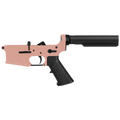 AR-15 Completed Lower Receiver with 6 Position Buffer Tube Assembly & Lower Parts Installed - Rose Gold