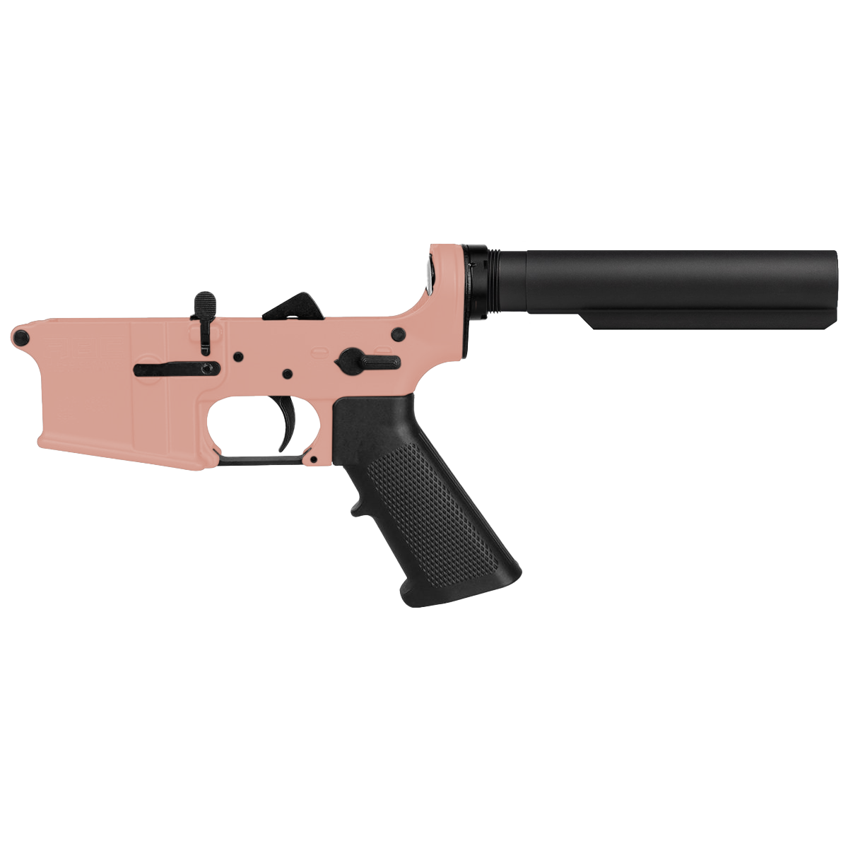 AR-15 Completed Lower Receiver with 6 Position Buffer Tube Assembly & Lower Parts Installed - Rose Gold