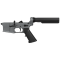 AR-15 Completed Lower Receiver with 6 Position Buffer Tube Assembly & Lower Parts Installed - Tungsten Gray