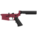 AR-15 Completed Lower Receiver with 6 Position Buffer Tube Assembly & Lower Parts Installed - Cranberry Frost