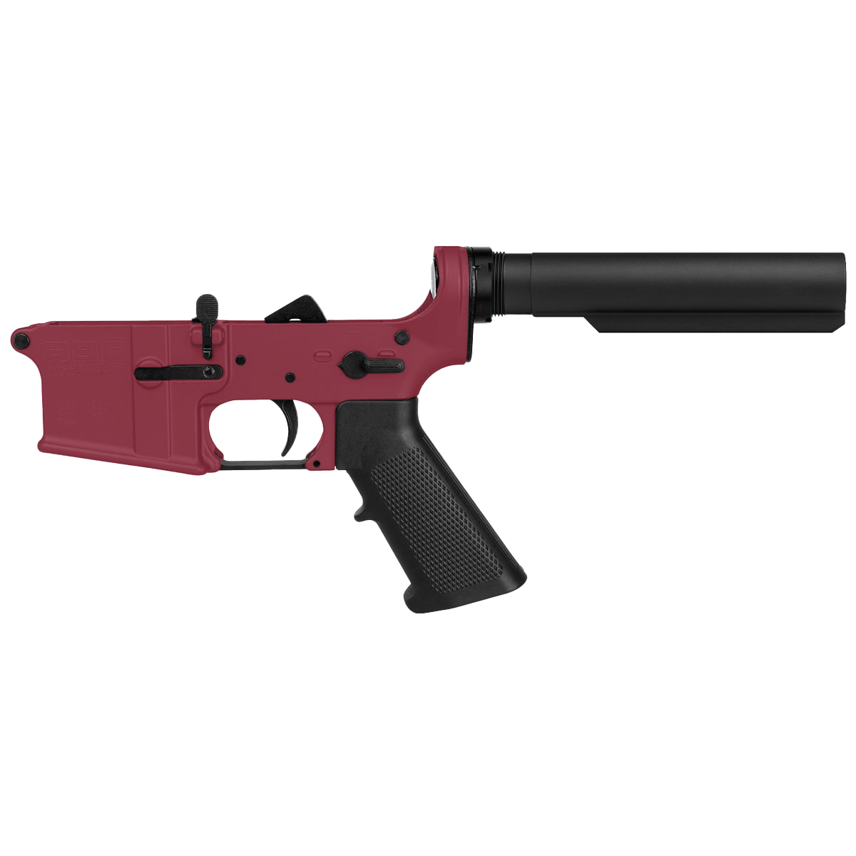 AR-15 Completed Lower Receiver with 6 Position Buffer Tube Assembly & Lower Parts Installed - Cranberry Frost