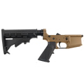 AR-15 Completed Lower Receiver with Adjustable M4 Stock Assembly & Lower Parts Installed - Burnt Bronze