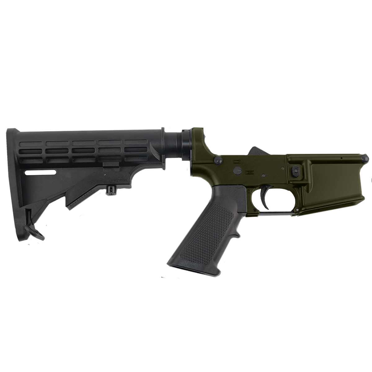 AR-15 Completed Lower Receiver with Adjustable M4 Stock Assembly & Lower Parts Installed - Magpul ODG