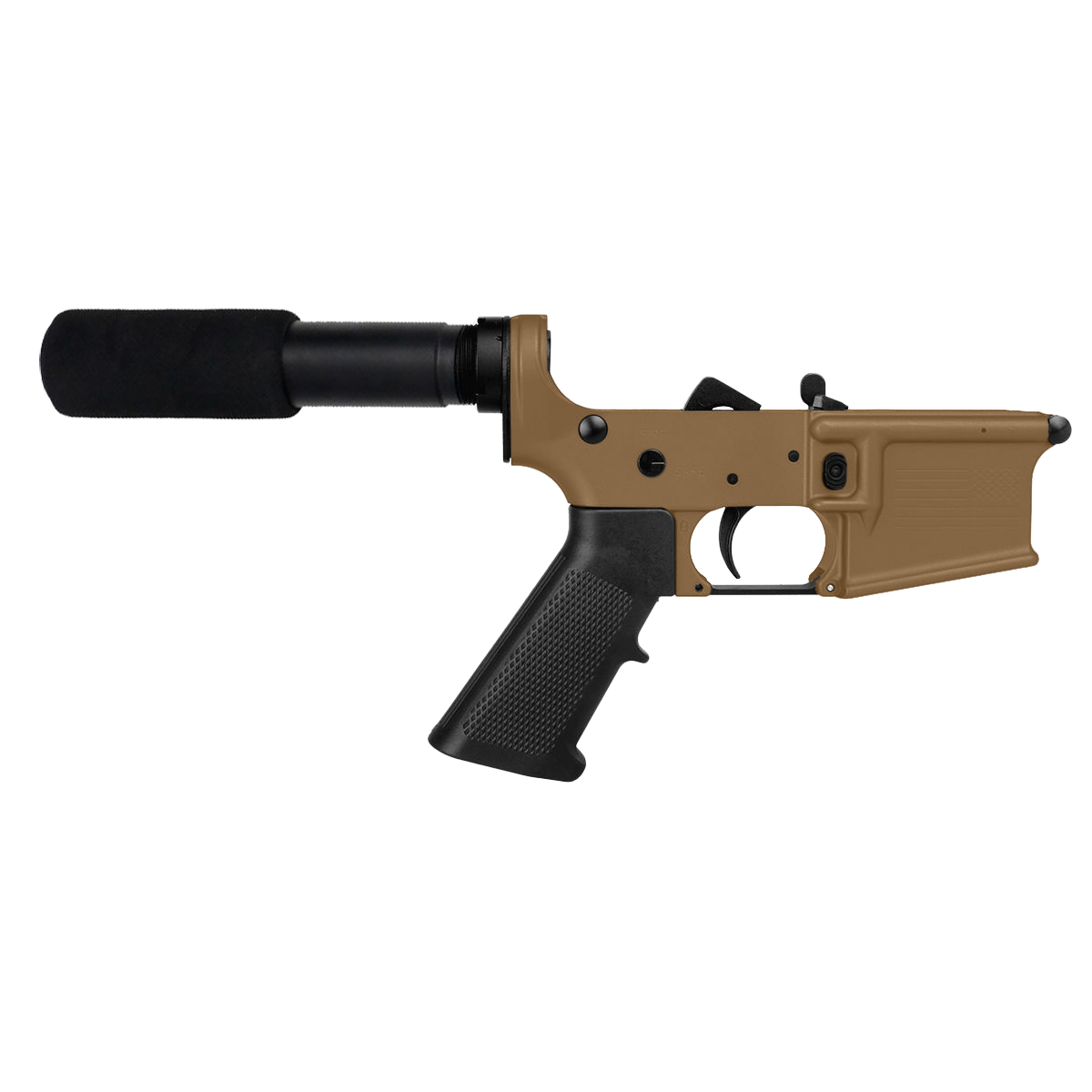 AR-15 Completed Lower Receiver with Pistol Buffer Tube Assembly & Lower Parts Installed- Cerakote Bronze