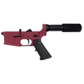 AR-15 Completed Lower Receiver with Pistol Buffer Tube Assembly & Lower Parts Installed - Cerakote Cranberry Frost
