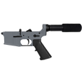 AR-15 Completed Lower Receiver with Pistol Buffer Tube Assembly & Lower Parts Installed-Sniper Grey