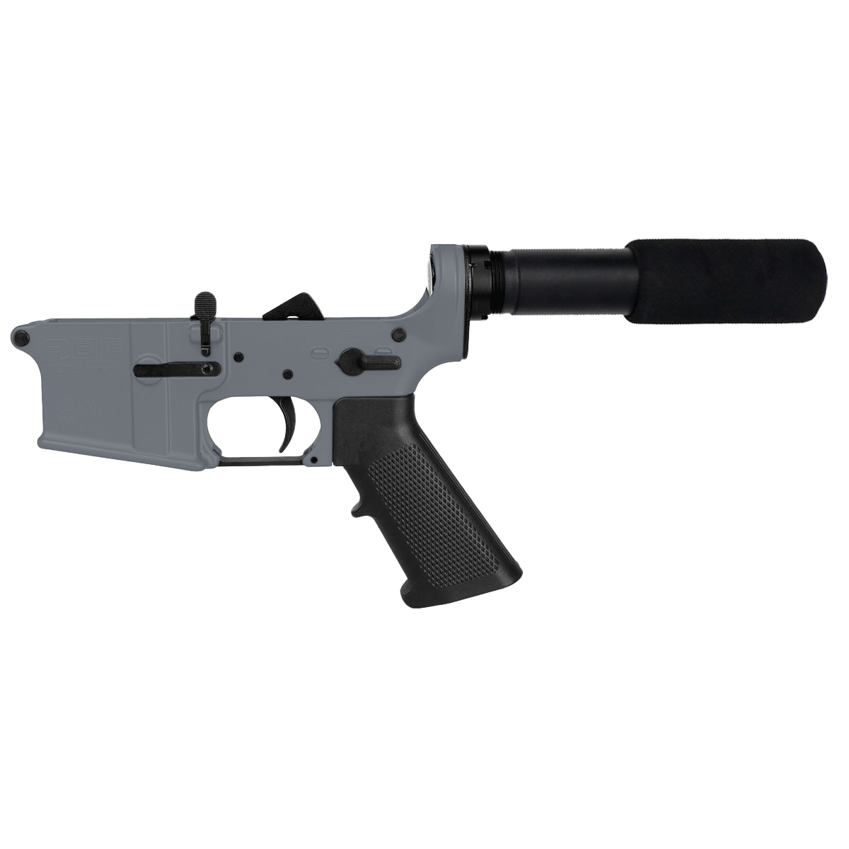 AR-15 Completed Lower Receiver with Pistol Buffer Tube Assembly & Lower Parts Installed-Sniper Grey