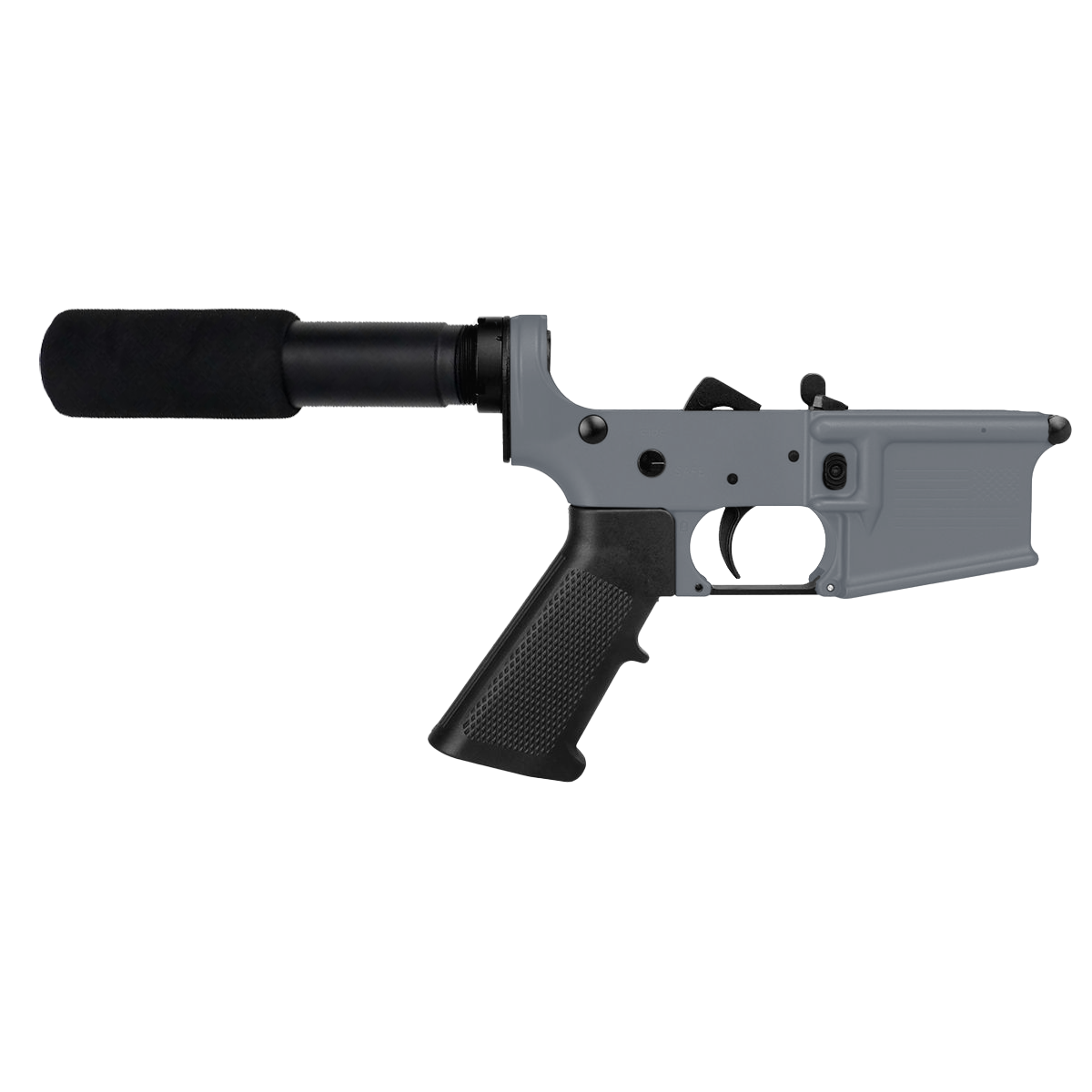 AR-15 Completed Lower Receiver with Pistol Buffer Tube Assembly & Lower Parts Installed-Sniper Grey