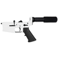 AR-15 Completed Lower Receiver with Pistol Buffer Tube Assembly & Lower Parts Installed- Cerakote White