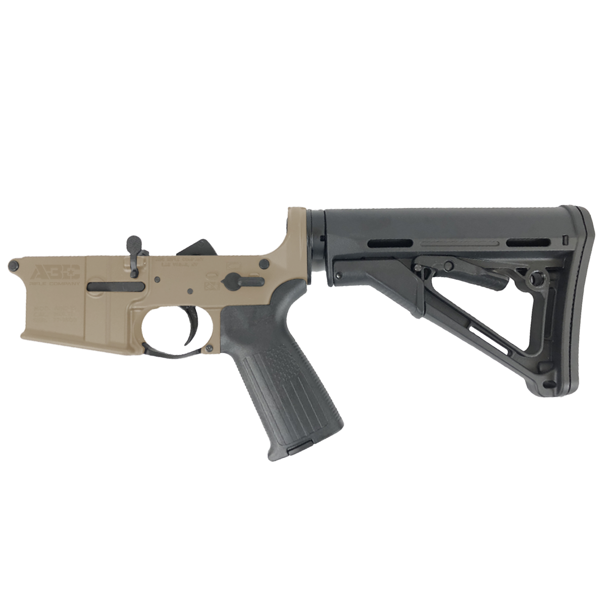 AR-15 Completed Lower Receiver with Collapsible Mil Spec Stock - Flat Dark Earth