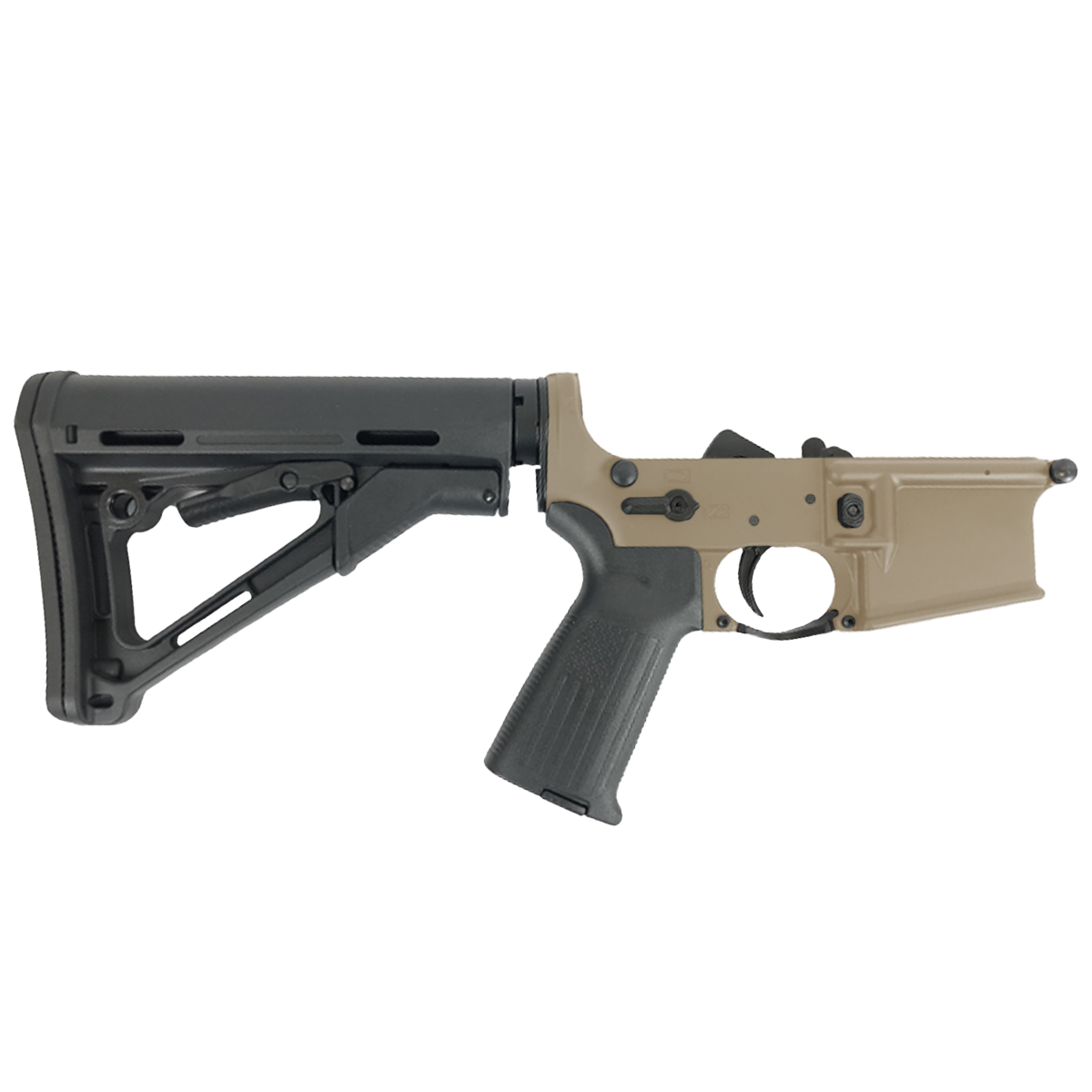 AR-15 Completed Lower Receiver with Collapsible Mil Spec Stock - Flat Dark Earth