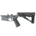 AR-15 Completed Lower Receiver with Collapsible Mil Spec Stock - Sniper Gray