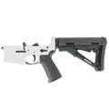 AR-15 Completed Lower Receiver with Collapsible Mil Spec Stock - Storm Trooper White