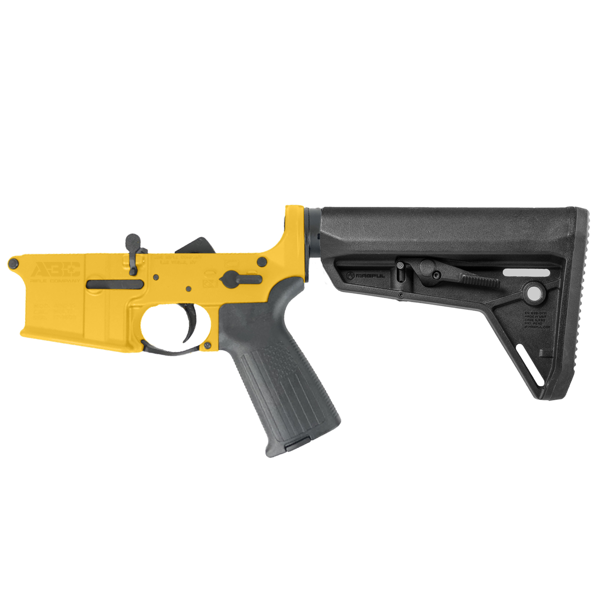 AR-15 Completed Lower Receiver with Adjustable Slim Line Stock - Gold