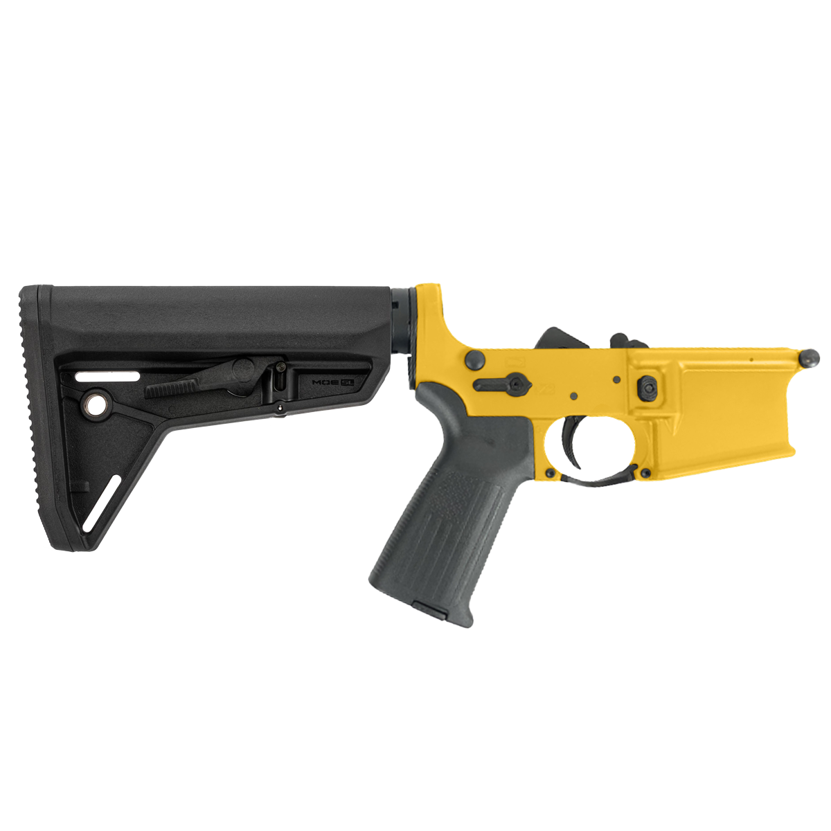 AR-15 Completed Lower Receiver with Adjustable Slim Line Stock - Gold