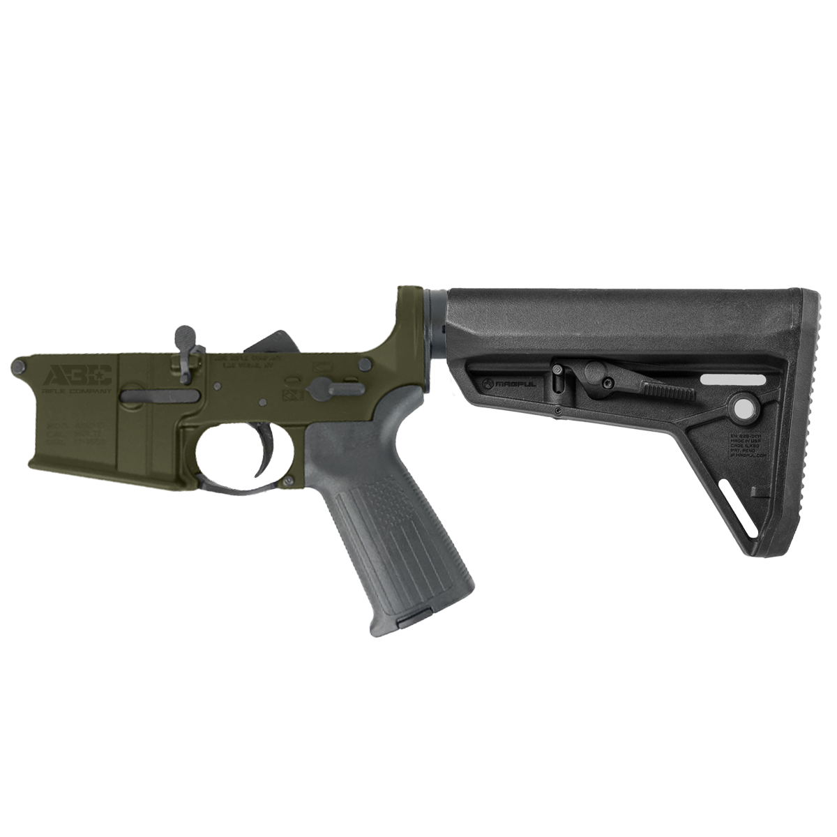 AR-15 Completed Lower Receiver with Adjustable Slim Line Stock - Magpul ODG