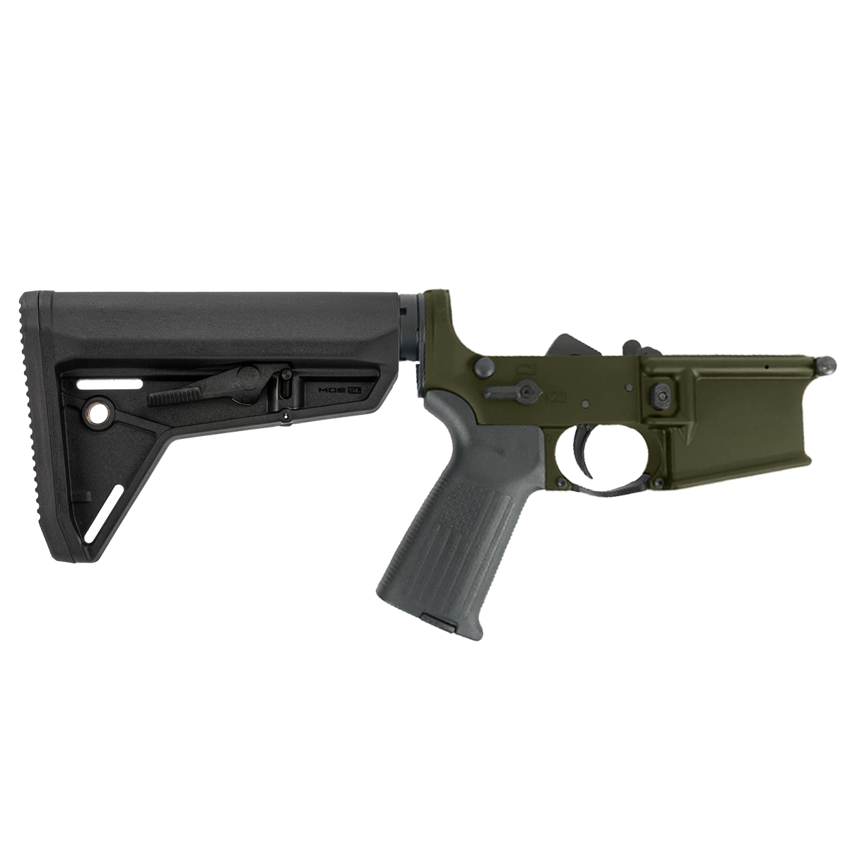 AR-15 Completed Lower Receiver with Adjustable Slim Line Stock - Magpul ODG