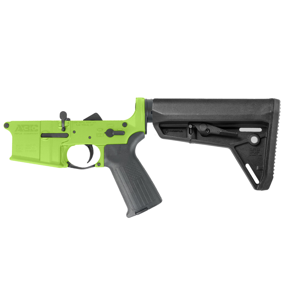 AR-15 Completed Lower Receiver with Adjustable Slim Line Stock - Zombie Green
