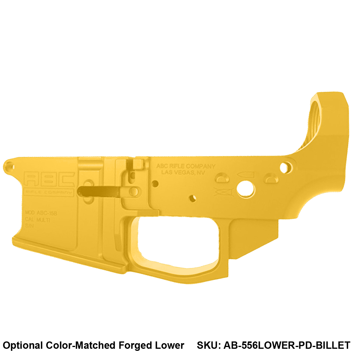 AR15 Billet Micro Pistol Build Kit 556 NATO 5" Barrel 5" M-Lok Handguard - Gold