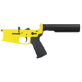 AR-15 Completed Billet Lower Receiver with 6-Position Buffer Tube - Cerakote Lemon Zest
