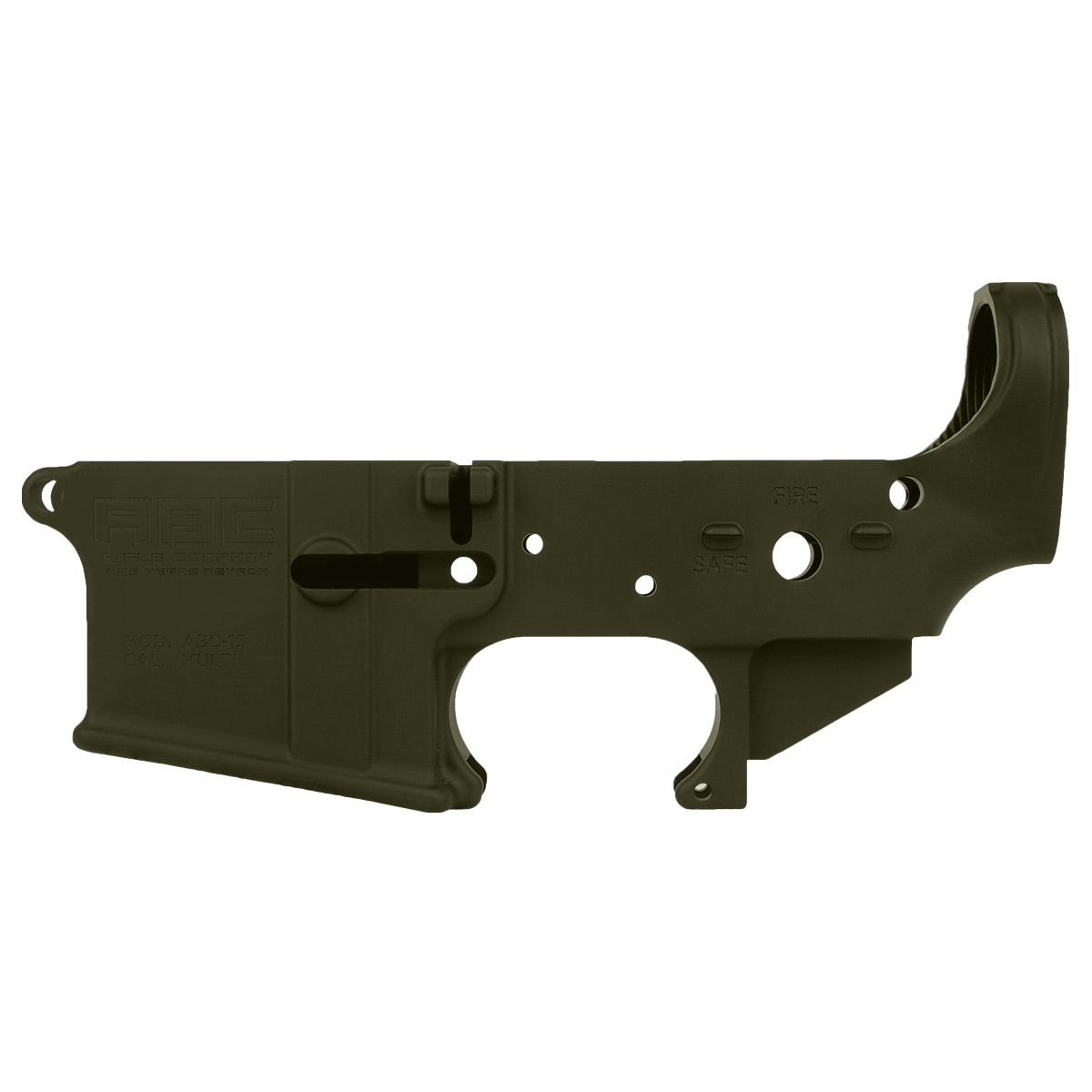 AR-15 Lower Receiver Stripped With ABC Logo / USA Flag Engraved - Magpul ODG