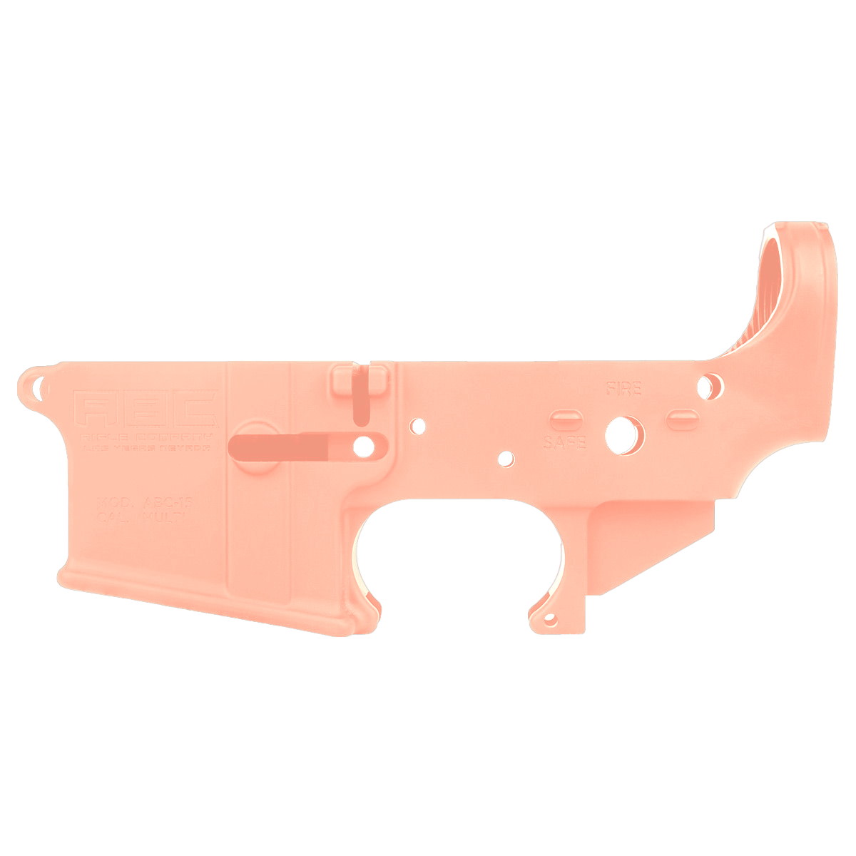 AR-15 Lower Receiver Stripped With ABC Logo / USA Flag Engraved - Rose Gold