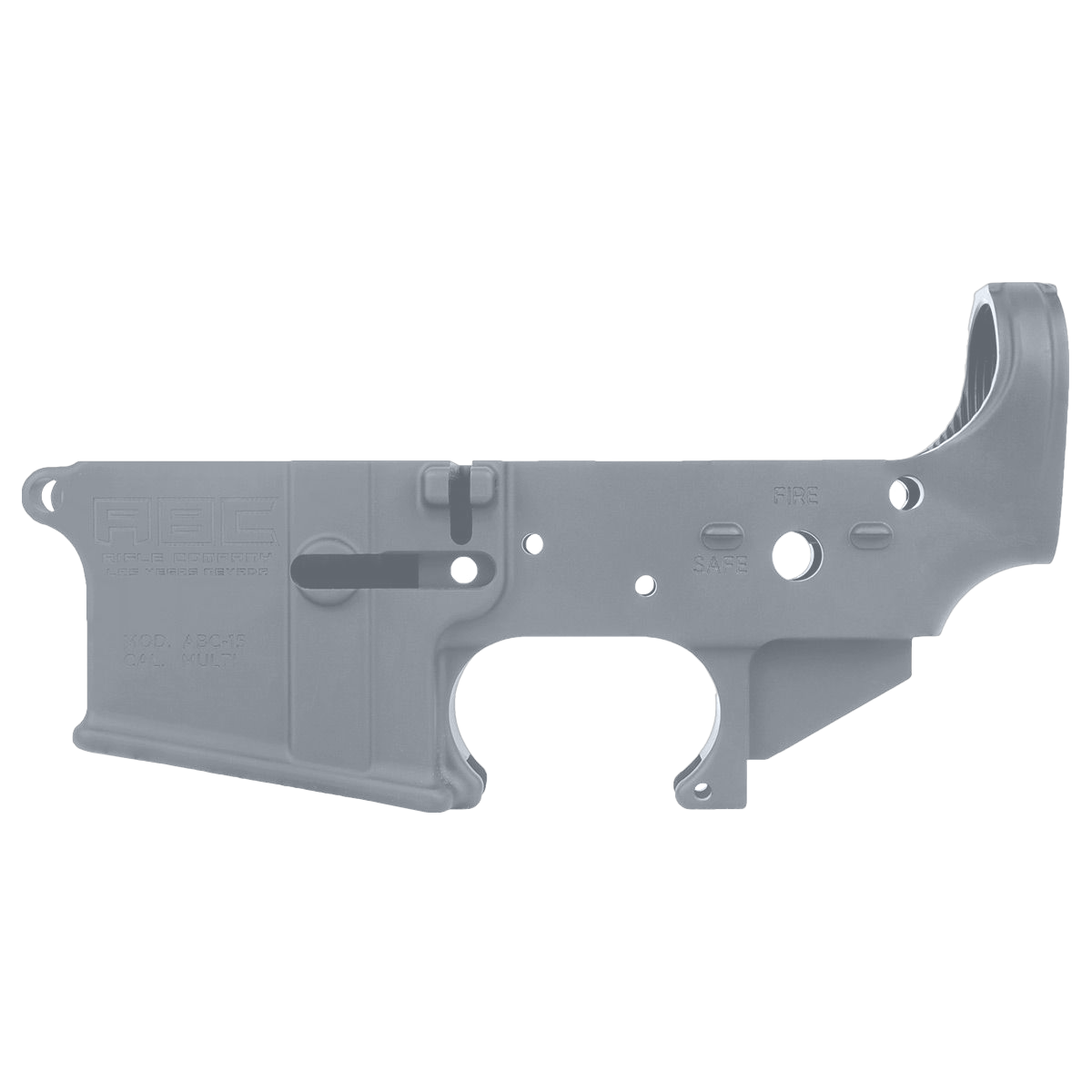 AR-15 Lower Receiver Stripped With ABC Logo / USA Flag Engraved - Sniper Grey