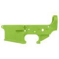 AR-15 Lower Receiver Stripped With ABC Logo / USA Flag Engraved - Zombie Green