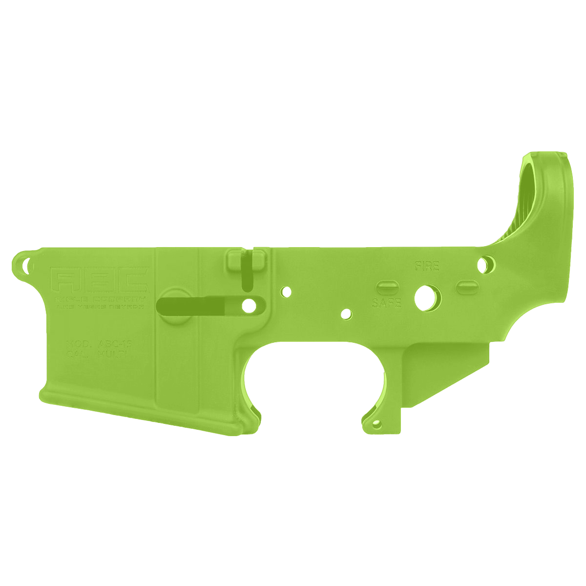 AR-15 Lower Receiver Stripped With ABC Logo / USA Flag Engraved - Zombie Green