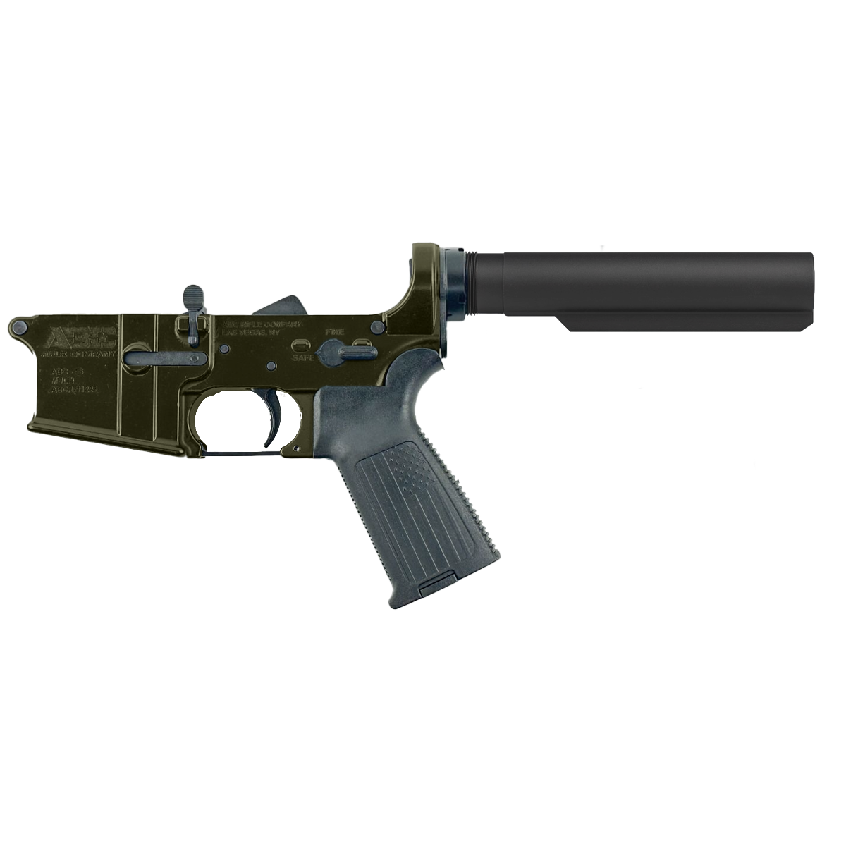 AR-15 Completed Lower Receiver with 6 Position Buffer Tube & Lower Parts Installed - Magpul ODG