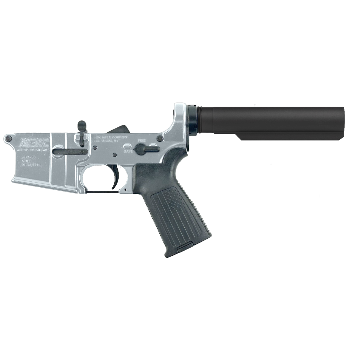 AR-15 Completed Lower Receiver with 6 Position Buffer Tube & Lower Parts Installed - Tungsten Gray