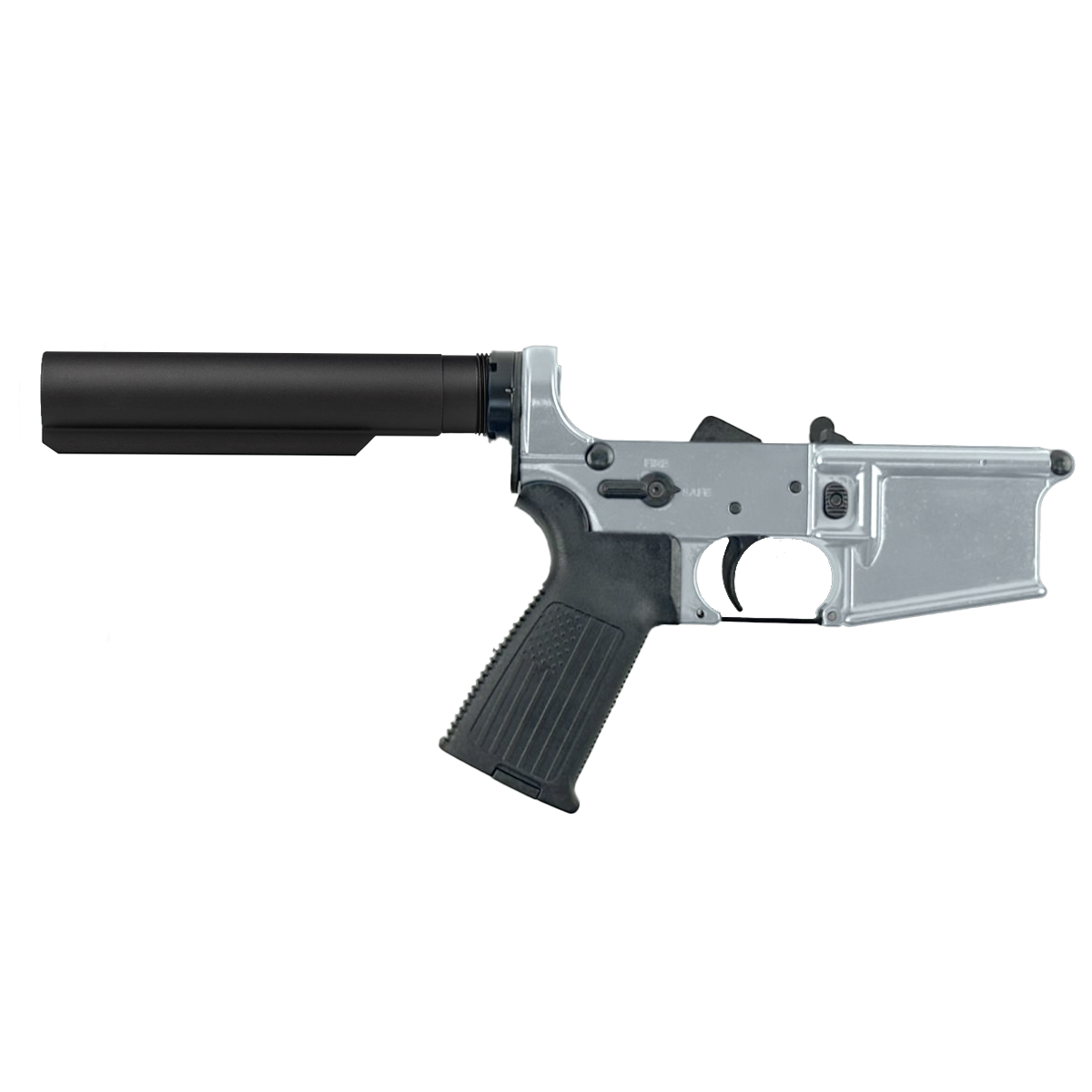 AR-15 Completed Lower Receiver with 6 Position Buffer Tube & Lower Parts Installed - Tungsten Gray