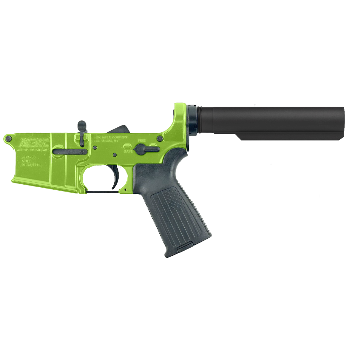 AR-15 Completed Lower Receiver with 6 Position Buffer Tube & Lower Parts Installed - Zombie Green