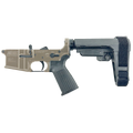 AR-15 Completed Lower Receiver with Adjustable SB Tactical Brace Assembly & Lower Parts Installed - Flat Dark Earth