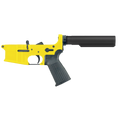 AR-15 Completed Lower Receiver with 6 Position Buffer Tube & Lower Parts Installed - Lemon Zest
