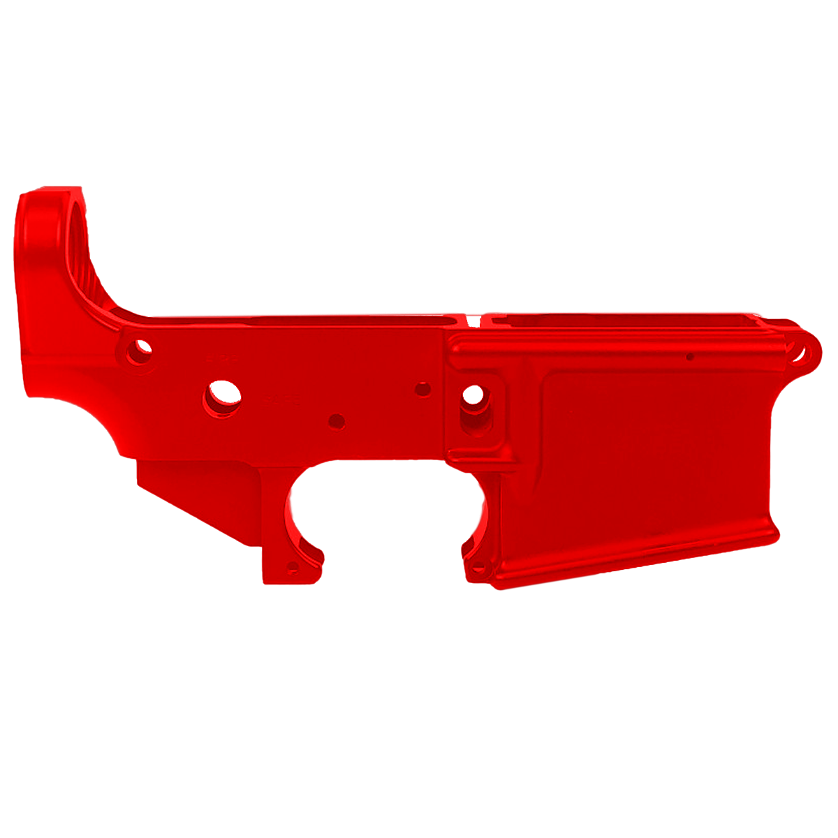 AR-15 Lower Receiver Stripped With ABC Logo - Red