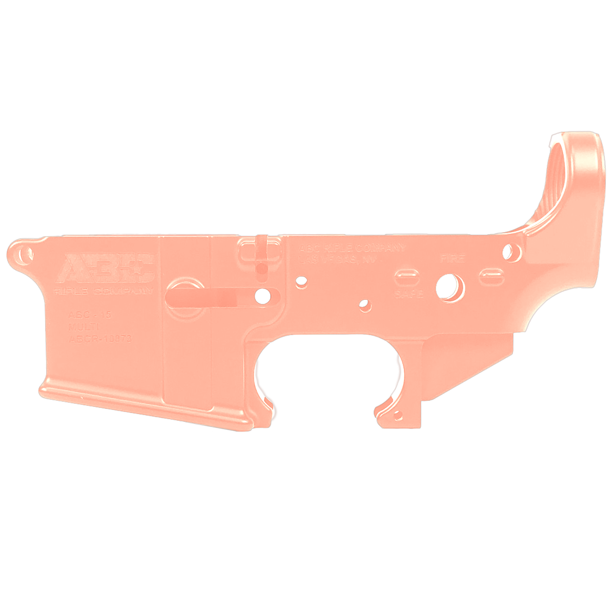 AR-15 Lower Receiver Stripped With ABC Logo - Rose Gold