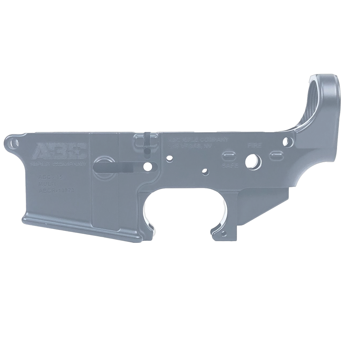 AR-15 Lower Receiver Stripped With ABC Logo - Sniper Gray