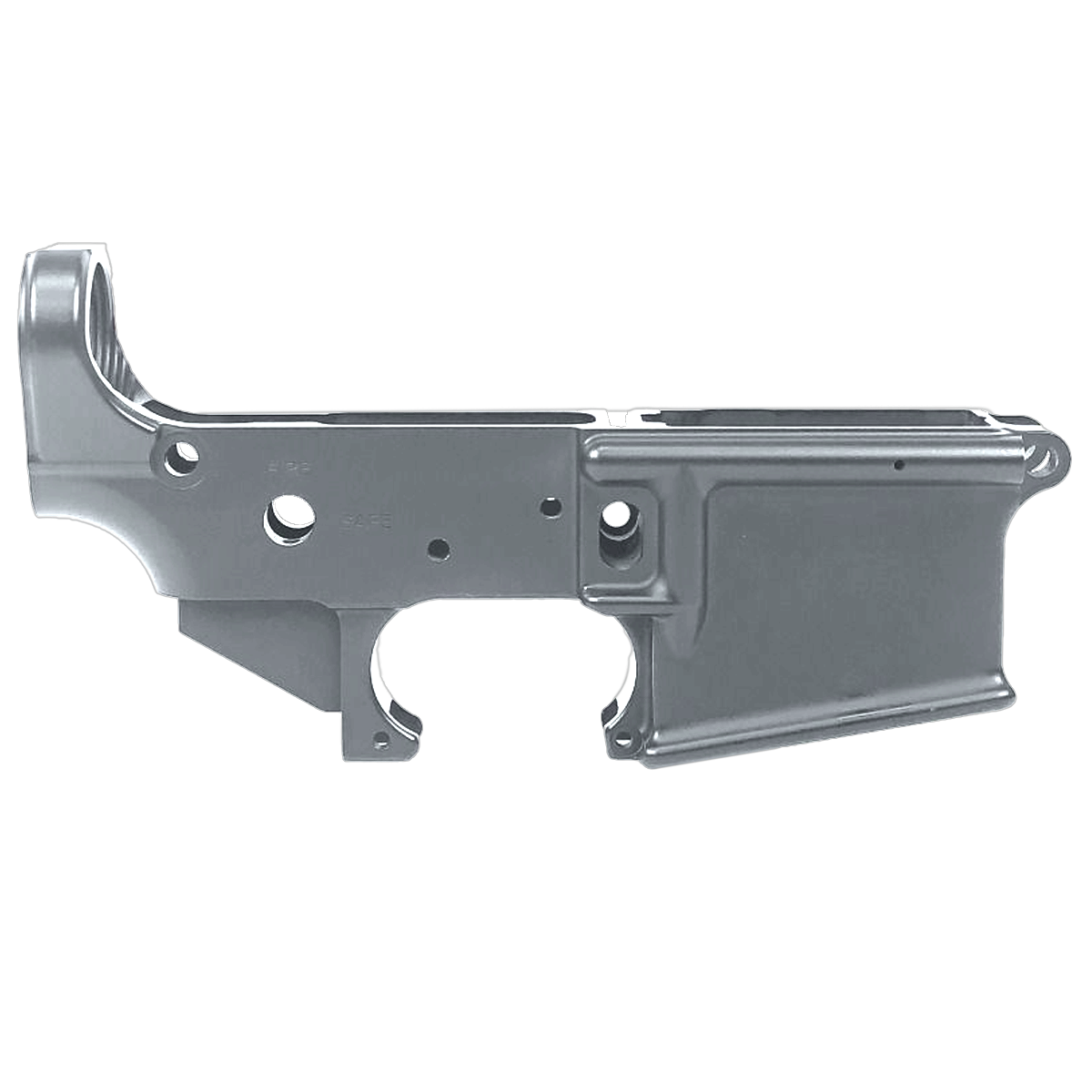 AR-15 Lower Receiver Stripped With ABC Logo - Tungsten Gray